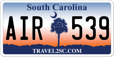SC license plate AIR539