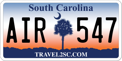 SC license plate AIR547