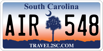SC license plate AIR548