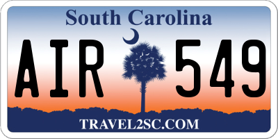 SC license plate AIR549