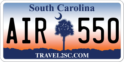 SC license plate AIR550