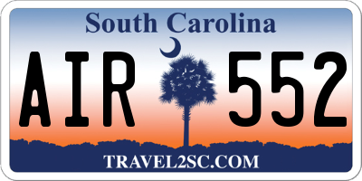 SC license plate AIR552