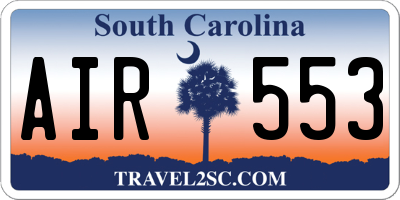 SC license plate AIR553