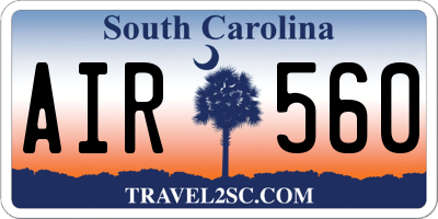 SC license plate AIR560