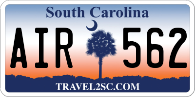 SC license plate AIR562