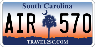 SC license plate AIR570