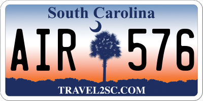 SC license plate AIR576