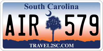SC license plate AIR579