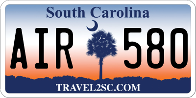 SC license plate AIR580