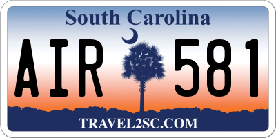 SC license plate AIR581