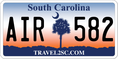 SC license plate AIR582