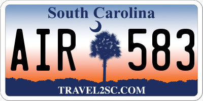 SC license plate AIR583