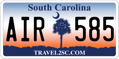 SC license plate AIR585