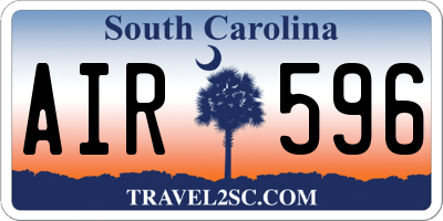 SC license plate AIR596
