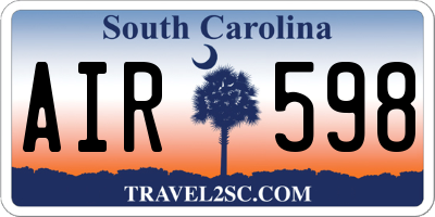 SC license plate AIR598