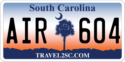 SC license plate AIR604