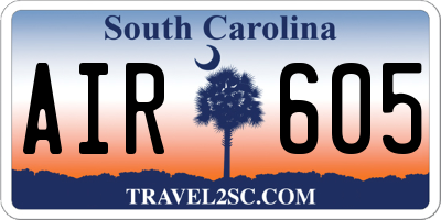 SC license plate AIR605