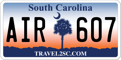 SC license plate AIR607