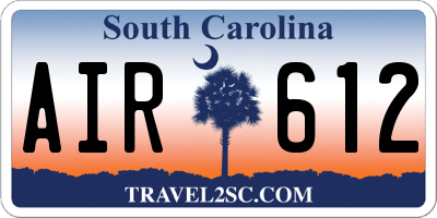 SC license plate AIR612