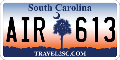 SC license plate AIR613
