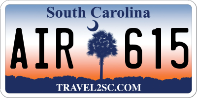 SC license plate AIR615