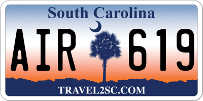 SC license plate AIR619