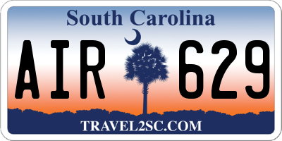 SC license plate AIR629