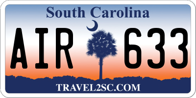 SC license plate AIR633
