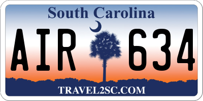 SC license plate AIR634