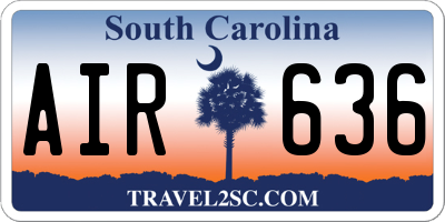 SC license plate AIR636