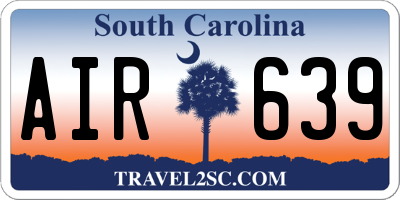 SC license plate AIR639