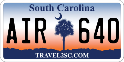 SC license plate AIR640