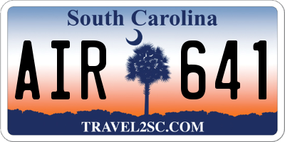 SC license plate AIR641