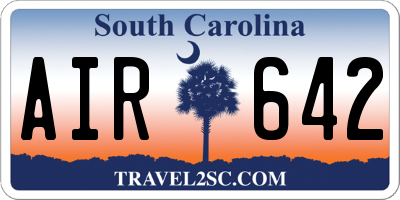 SC license plate AIR642