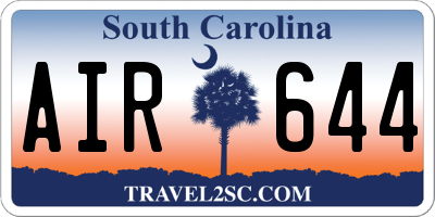 SC license plate AIR644