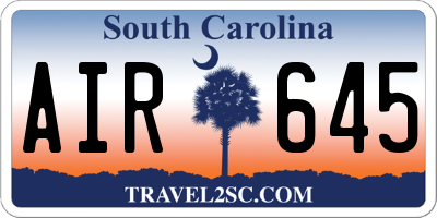 SC license plate AIR645