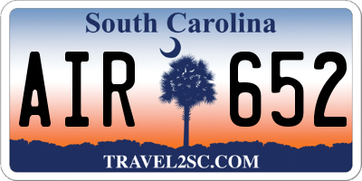 SC license plate AIR652