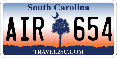 SC license plate AIR654