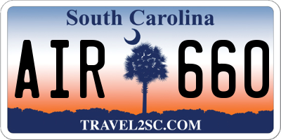 SC license plate AIR660