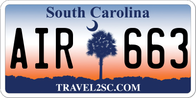 SC license plate AIR663