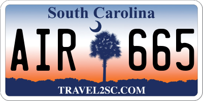 SC license plate AIR665