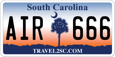 SC license plate AIR666