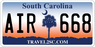 SC license plate AIR668