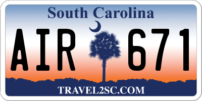 SC license plate AIR671