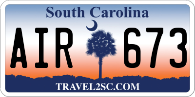 SC license plate AIR673