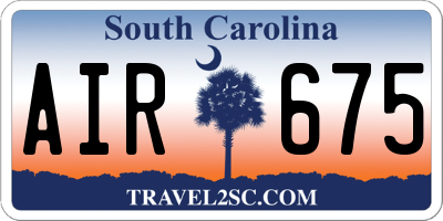 SC license plate AIR675