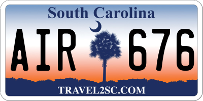 SC license plate AIR676