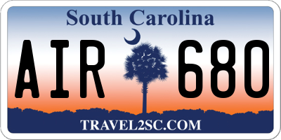 SC license plate AIR680