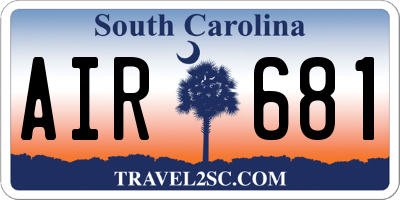 SC license plate AIR681