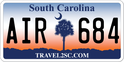 SC license plate AIR684